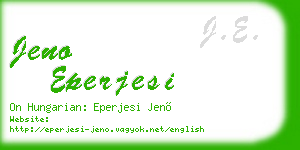 jeno eperjesi business card